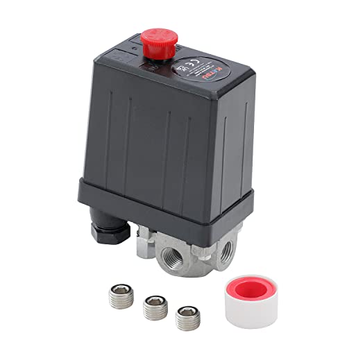 ORAZIO Luftkompressor Druckschalter G 1/4" 220V 16A 3 Anschlüsse Einphasig Hochleistungs Druckschalter Steuerventil Luftkompressorzubehör SP24113004 von ORAZIO