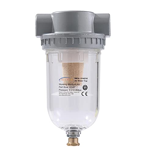 ORAZIO Luftleitungsfilter Wasserabscheider G3/8", Großvolumiger Industrieluftkompressor Wasser Ölabscheider, pneumatisches Werkzeugzubehör 214210 von ORAZIO