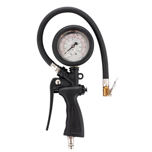 ORAZIO Reifenfüll-Messgerät Manometer mit Flüssigkeitsfüllung 230 PSI Reifenfüller Pumpenpistole Luftfutter Kompressor Reifenwerkzeug für Auto Transporter Wohnmobil Fahrrad von ORAZIO