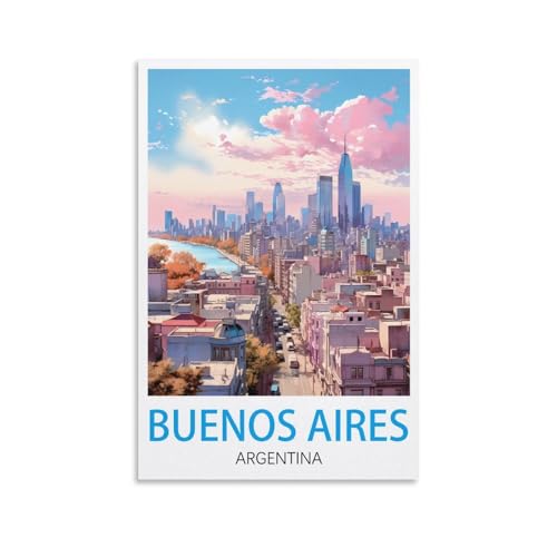 Buenos Aires Argentinien-Vintage-Reiseposter, 60 x 90 cm, Leinwanddruck für Wohnzimmer, Schlafzimmer, Wohnheim, Zuhause, Büro, Wanddekoration von ORBANA