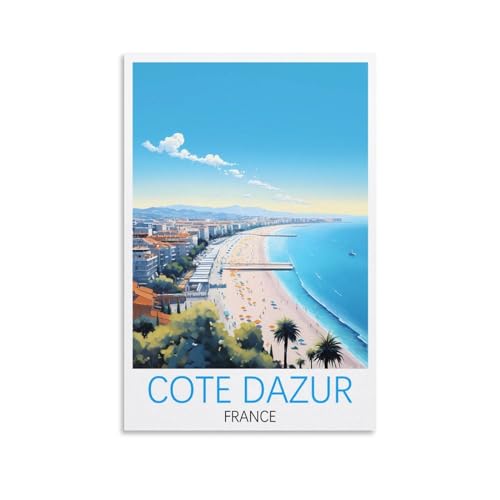 Côte D'azur Frankreich, Vintage-Reiseposter, 50 x 75 cm, Leinwanddruck für Wohnzimmer, Schlafzimmer, Wohnheim, Zuhause, Büro, Wanddekoration Côte D'azur Frankreich, Vintage-Reiseposter, 50 x 75 cm, Leinwanddruck für Wohnzimmer, Schlafzimmer, Wohnheim, Zuhause, Büro, Wanddekoration von ORBANA