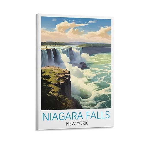 New York Niagara Falls Vintage-Reiseposter, 30 x 45 cm, Leinwanddruck für Wohnzimmer, Schlafzimmer, Wohnheim, Zuhause, Büro, Wanddekoration von ORBANA