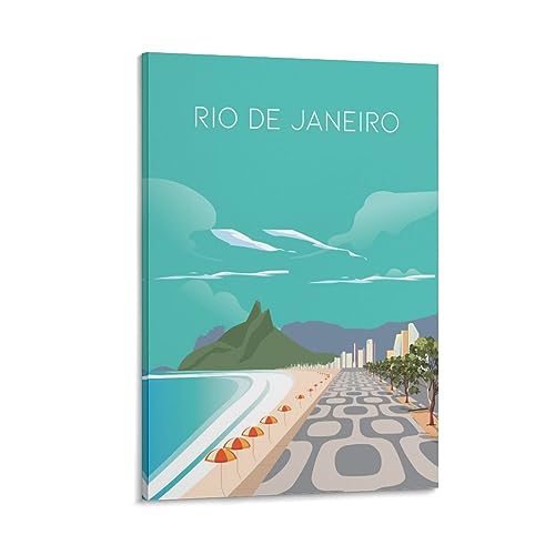 Rio de Janeiro Vintage-Reise-Poster, Landschaft, 30 x 45 cm, Leinwanddruck für Wohnzimmer, Schlafzimmer, Wohnheim, Zuhause, Büro, Wanddekoration Rio de Janeiro Vintage-Reise-Poster, Landschaft, 30 x 45 cm, Leinwanddruck für Wohnzimmer, Schlafzimmer, Wohnheim, Zuhause, Büro, Wanddekoration von ORBANA