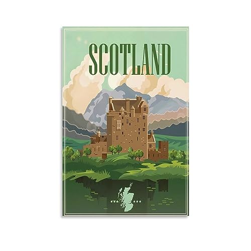 Schottland Vintage-Reiseposter, 60 x 90 cm, Leinwanddruck für Wohnzimmer, Schlafzimmer, Wohnheim, Zuhause, Büro, Wanddekoration von ORBANA