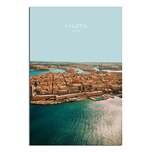 Valletta Malta Vintage-Reise-Poster, 60 x 90 cm, Leinwanddruck für Wohnzimmer, Schlafzimmer, Wohnheim, Zuhause, Büro, Wanddekoration von ORBANA