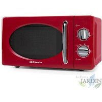 Suinga - Roter Vintage-Mikrowellenherd mit 700 w. Kapazität von 20 l. 6 Leistungsstufen. Timer von 30 Minuten von SUINGA