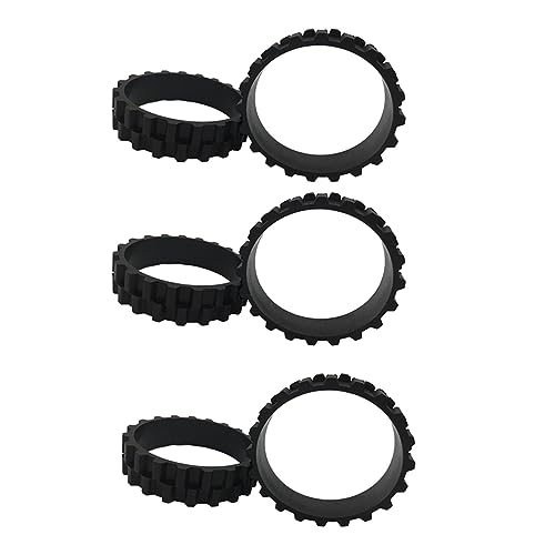 sufe 6x Radreifen für Xiaomi 1St 1S Roboterstaubsauger Roborock S50 S55 S5 MAX S7, Spritzguss, Schwarz, Gummi, 7x7x1,8 cm von ORCOW