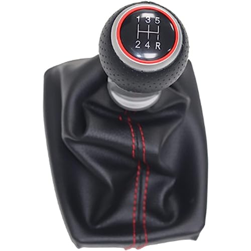 ORDALI Auto Schaltknauf für Audi A4 8E B6 B7 2000-2008,Schalthebel Schaltknöpfe Handball Griff Knauf Schaltsack Schaltknüppel Gang Getriebe Hebelkopf Ersatzteil,12345R Red von ORDALI