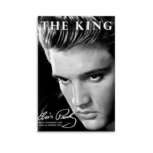 OREAUORN Poster mit Elvis Presley The King auf Leinwand, ästhetisches Vintage-Poster, dekoratives Gemälde für Wohnzimmer, Schlafzimmer, 30 x 45 cm, ungerahmt OREAUORN Poster mit Elvis Presley The King auf Leinwand, ästhetisches Vintage-Poster, dekoratives Gemälde für Wohnzimmer, Schlafzimmer, 30 x 45 cm, ungerahmt von OREAUORN