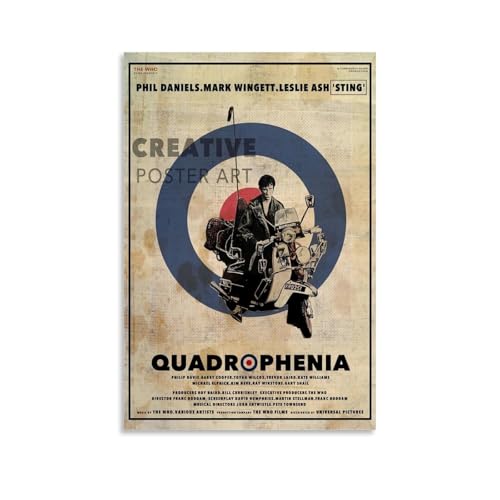 OREAUORN Quadrophenia 1979 Poster, Wandkunst, Leinwand, ästhetisches Vintage-Poster, dekoratives Gemälde für Wohnzimmer, Schlafzimmer, 40 x 60 cm, ungerahmter Stil OREAUORN Quadrophenia 1979 Poster, Wandkunst, Leinwand, ästhetisches Vintage-Poster, dekoratives Gemälde für Wohnzimmer, Schlafzimmer, 40 x 60 cm, ungerahmter Stil von OREAUORN