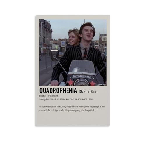 OREAUORN Quadrophenia Poster auf Leinwand, ästhetisches Vintage-Poster, dekoratives Gemälde für Wohnzimmer, Schlafzimmer, 30 x 45 cm, ungerahmt, 1979 (6) von OREAUORN