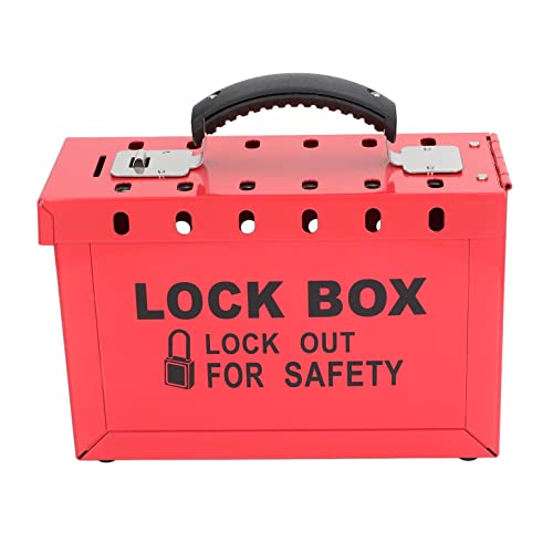 OREQ Lockout Tagout Lock Box, große Gruppe Lock Box Portable Gruppe Sicherheit Vorhängeschloss Rack mit 12 Slots für Lockout, Tagout, Tagout Station Lagerung für Tags, Hasps, 9.3x6.1x3.7in von OREQ