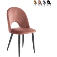 Set aus 4 modernen Design-Küchenstühlen aus Samt Bounty - Pink von ORESTELUCHETTA