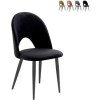 Set aus 4 modernen Design-Küchenstühlen aus Samt Bounty - Schwarz Set aus 4 modernen Design-Küchenstühlen aus Samt Bounty - Schwarz von ORESTELUCHETTA