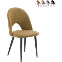 Set aus 4 modernen Design-Küchenstühlen aus Samt Bounty - Taubengrau von ORESTELUCHETTA