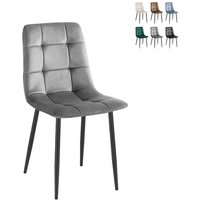 Wohnzimmer- Küchenstühle 4er Set gesteppt Samt Corfù - Grau Wohnzimmer- Küchenstühle 4er Set gesteppt Samt Corfù - Grau von ORESTELUCHETTA