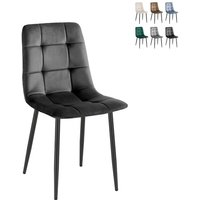 Wohnzimmer- Küchenstühle 4er Set gesteppt Samt Corfù - Schwarz Wohnzimmer- Küchenstühle 4er Set gesteppt Samt Corfù - Schwarz von ORESTELUCHETTA