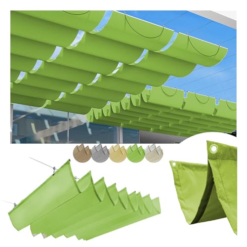 Einziehbare Welle Sonnensegel, Verstellbar Aufrollbar Sonnenschutz Mit ösen Für Terrassenüberdachung, UV-Strahlungen, Sonnenschutz, Wasserdicht (2 * 10 m (BxL),Grün) von OREZAUQS