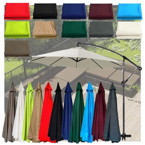 OREZAUQS Replacement Parasol Canopy,Patio Umbrella Replacement Canopy,for Backyard,Poolside,Lawn,Pool and Beach,6/8 Ribs,2M/2.7M/3M (3m/8-Ribs,Weiß) von OREZAUQS
