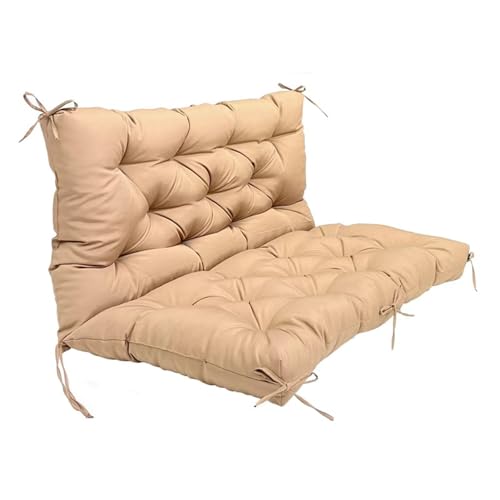 OREZAUQS Swing Replacement Cushion,Outdoor Swing Cushions with Backrest,Waterproof Soft Replacement Cushion,for Garden Furniture Patio (100 * 100 * 10CM,Khaki) von OREZAUQS