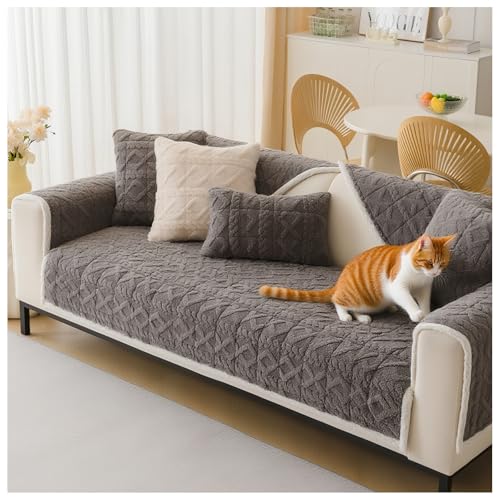OREZAUQS Ultra Weicher Sofa überzug Waschbar, Universal Kratzfest Hund Katze Sofaschoner, Sofa Cover Sofa bezug Sofaüberwürfe Möbelschoner (Grau,70 * 120 cm) von OREZAUQS