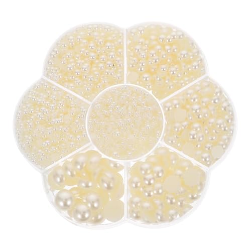 ORFOFE 1 Schachtel Halbrunde Resin Perlen Charms Cremeweiß DIY Schmuck Basteln Zubehör Kreative Nail Art Dekorationen für Erwachsene von ORFOFE