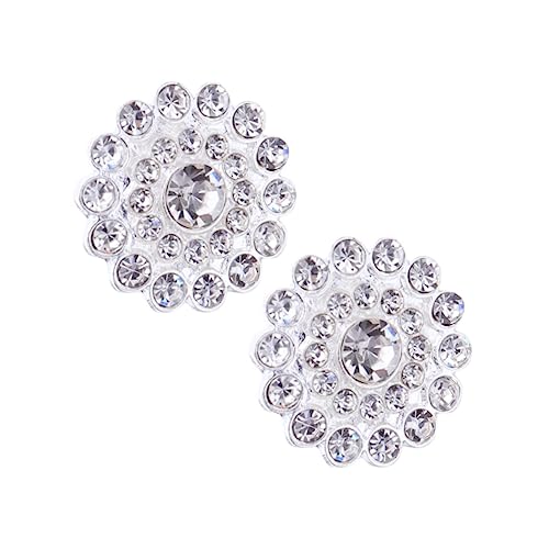 ORFOFE 10 Stück Silberne Runde Legierungs strassknöpfe mit Funkelnden Ziersteinen Dekorative DIY Schmuck Kleidungsaccessoires für Damen Modische Langlebige Bastelknöpfe Geeignet für von ORFOFE