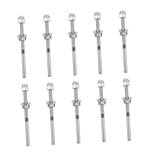ORFOFE 10 Stück Teiliges Edelstahl Kabelspanner für Treppen und Terrassengeländer Korrosionsbeständig Rostfrei Wetterfest mit Einteiligem Gewindebolzen Endstück für Innen und ORFOFE 10 Stück Teiliges Edelstahl Kabelspanner für Treppen und Terrassengeländer Korrosionsbeständig Rostfrei Wetterfest mit Einteiligem Gewindebolzen Endstück für Innen und von ORFOFE