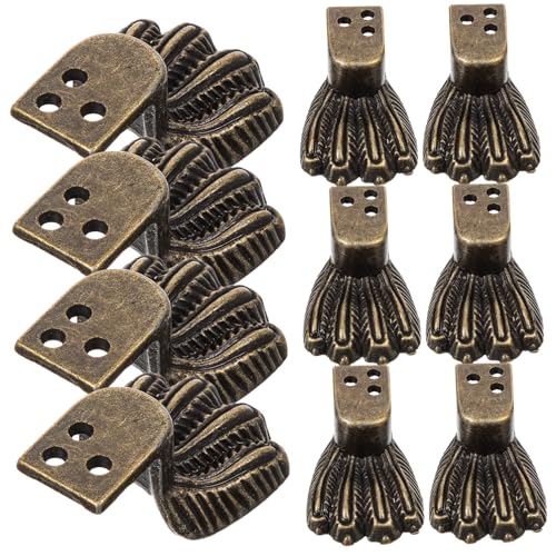 ORFOFE 10 Stück Teiliges Holz Box Beine Eckenschutz Schmuckkasten Füße Antik Dekorativ Möbel Füße für Kommode Vintage Holzbox Geschenkbox Handwerkskunst von ORFOFE