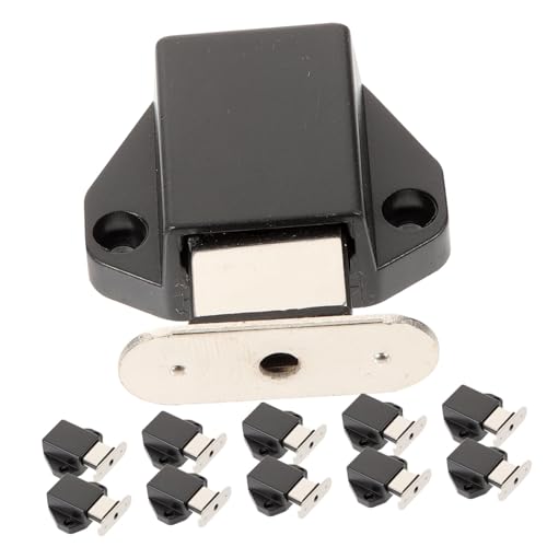 ORFOFE 10 Stück Teiliges Push-to-open Türschloss- Magnetischer Schwarzer Schrankverschluss Flexible Leichte für Schranktüren Einfache Montage Zuverlässiger Verschluss für Möbel von ORFOFE