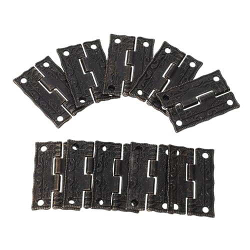 ORFOFE 10 Stück Teiliges Retro Schmuckbox Scharniere Metall Antike Prägung Kleine Holzbox Beschläge Vielseitig für Schmuckkästen Geschenkboxen Einfache Montage Langlebige Konstruktion von ORFOFE