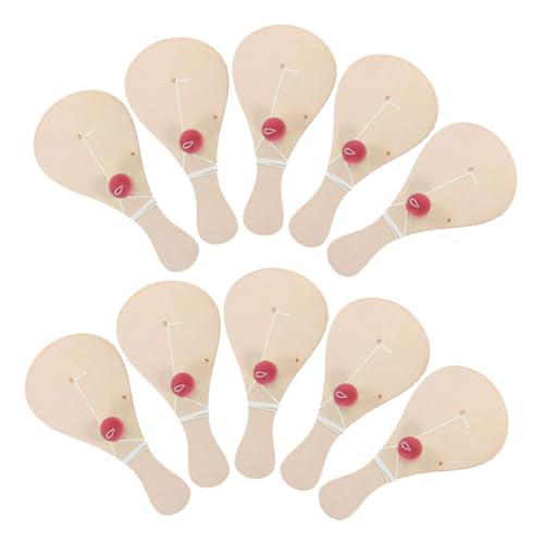 ORFOFE 10 Stück Teiliges Unfertige Holz Paddelball Spielzeuge mit Schnur Blanke DIY Paddel aus Robustem Holz zum Bemalen für Gruppenaktivitäten und Kreative Malprojekte von ORFOFE