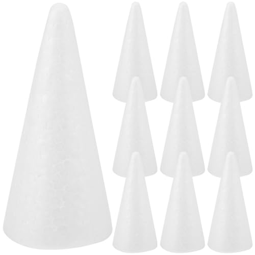 ORFOFE 10 Stück Teiliges Weißes Schaumstoff kegelspielzeug Höhe Sicherer DIY Bastelartikel für Tischdekoration Weihnachtsbaum und Partydeko von ORFOFE