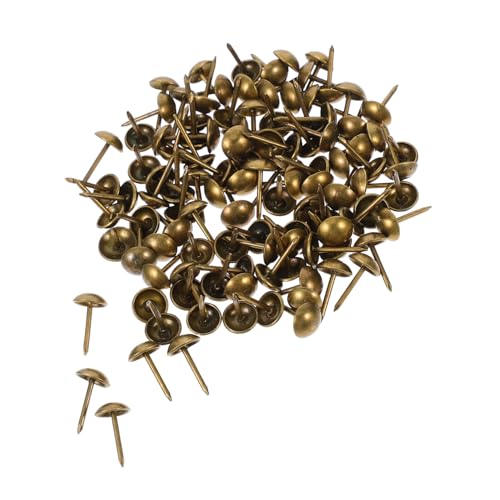 ORFOFE 100 Stück Antike Möbelnägel Runde Kopf Dekorative Polsternägel aus Eisen Langlebige Vintage Stil Fußnägel für Stühle Sofas und Wandbefestigung Einfach zu Montieren von ORFOFE