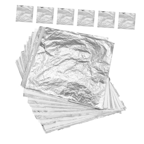 ORFOFE 100 Stück Silberfolie Blätter zum Basteln Imitations silberpapier für DIY Kunsthandwerk Nageldesign und Harzprojekte Dekoratives Bastelmaterial ORFOFE 100 Stück Silberfolie Blätter zum Basteln Imitations silberpapier für DIY Kunsthandwerk Nageldesign und Harzprojekte Dekoratives Bastelmaterial von ORFOFE