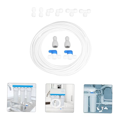 ORFOFE 11 Stück Teiliges Wasseranschluss Set mit PE Schlauch Schnellkupplungen Kugelhähnen und Verbindern Werkzeugfreie Installation Kompatibel für Wasserfilter und Kühlschrankleitungen von ORFOFE