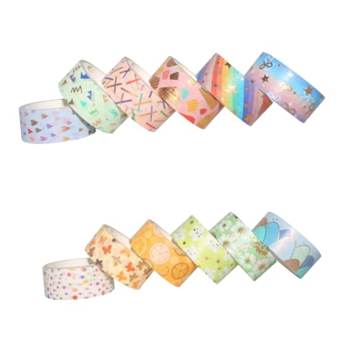 ORFOFE 12 Rollen Dekoratives Washi Tape Goldfolien Design Selbstklebendes Masking Tape aus Papier für DIY Scrapbook Geschenke Partydekoration Sichere Handbuchverzierung Kreative ORFOFE 12 Rollen Dekoratives Washi Tape Goldfolien Design Selbstklebendes Masking Tape aus Papier für DIY Scrapbook Geschenke Partydekoration Sichere Handbuchverzierung Kreative von ORFOFE