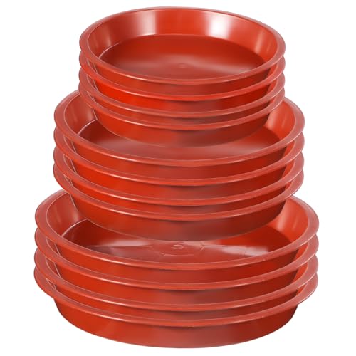 ORFOFE 12 Stück Teiliges Pflanzuntersetzer Robustem Kunststoff Runde Abtropfschalen in Wasserfeste Blumentopf untersetzer für Innen Außenbereiche Leicht zu Reinigen und Langlebig von ORFOFE