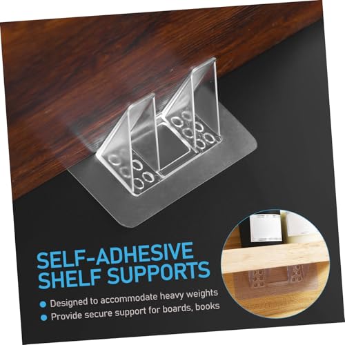 ORFOFE 12 Stück Teiliges Selbstklebende Transparente Regalhalter ohne Bohren Kunststoff regalbodenträger mit Verstärkter Dreieckstruktur Geeignet für Holz Glas Keramik für Schränke und ORFOFE 12 Stück Teiliges Selbstklebende Transparente Regalhalter ohne Bohren Kunststoff regalbodenträger mit Verstärkter Dreieckstruktur Geeignet für Holz Glas Keramik für Schränke und von ORFOFE