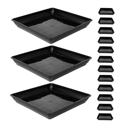 ORFOFE 15 Stück Blumentopf Tablett Untersetzer Aus Kunststoff Blumentopf -untertasse Blumenpot -tablett Blumenteller Basis Untersetzer Blumenpot -wasserschalen Schwarz Pp von ORFOFE
