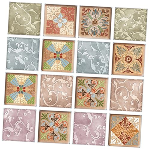 ORFOFE 16 Stück Teiliges Selbstklebende Fliesenaufkleber Abriebfest Matte Pvc wandsticker für Küche und Bad Umweltfreundliche Leicht zu Reinigende Wanddekoration von ORFOFE