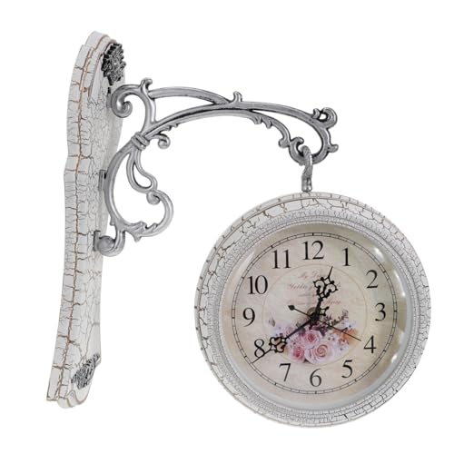 ORFOFE 1stück Vintage Wanduhren Kreative Dekoration Uhr Für Wohnzimmer Schlafzimmer Büro Elegante Haushaltsuhr Ohne Tickgeräusche Wanddeko Weiß von ORFOFE