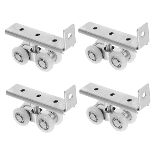 ORFOFE 2 Sätze Edelstahl Schiebetür Geräuschloser Dämpfung Robuste Kleiderschrank Schiebetür Laufräder Verschleißfeste Türrollen für Küchen Garderobenschrank Einfache Montage von ORFOFE