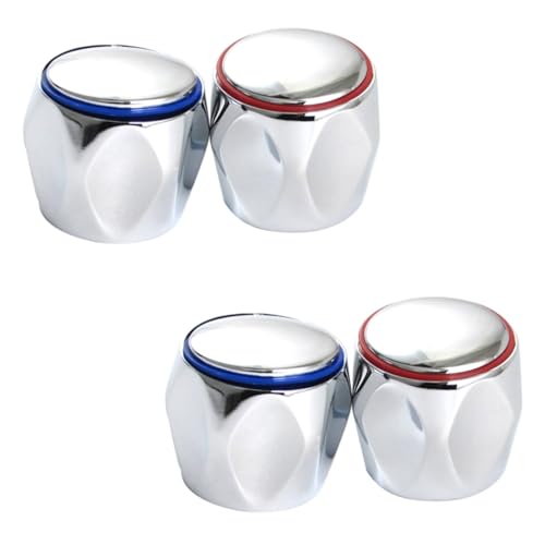 ORFOFE 2 Sätze Verchromte Wasserhahn griffknöpfe aus Abs Kunststoff Ersatz für Heiße und Kalte Armaturen Geeignet für Küche und Badezimmer Einfache Montage Robust und Geschmeidig von ORFOFE