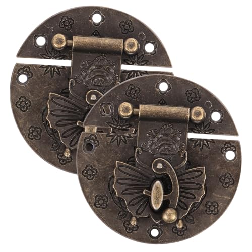 ORFOFE 2 Stck Vintage Haspeverschluss Dekorativer Schlossschnappverschluss für Holz Schmuckschatullen Aufbewahrungsboxen Einfach zu Montieren Langlebig und Praktisch von ORFOFE