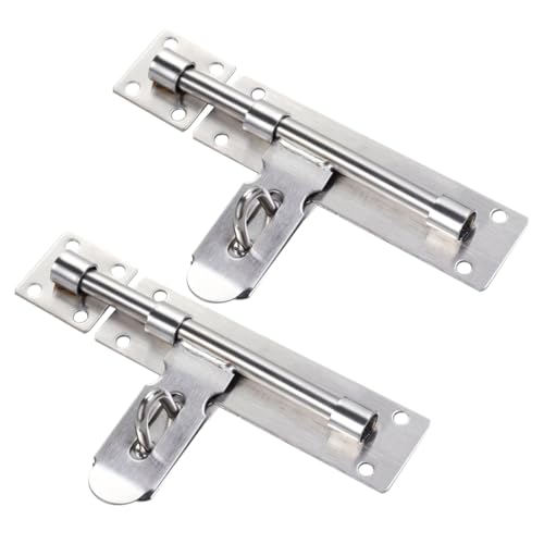 ORFOFE 2 Stück Edelstahl Tür Fensterschloss Schieberiegel Riegelschloss Bolzenriegel Rostfrei Robust für Schiebetüren Badezimmer Schränke Möbel von ORFOFE