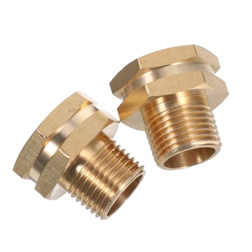 ORFOFE 2 Stück Gartenschlauchadapter Wasserrohranpassung Rohrverschraubungsadapter- weiblicher Gartenschlauchanschluss langlebige Gartenschlaucharmaturen Messing Golden von ORFOFE
