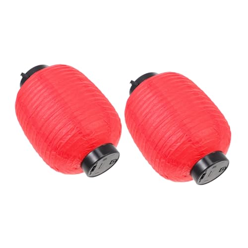 ORFOFE 2 Stück Japanische Faltbare Laterne mit LED licht Dekorative Papierlampe für Haus Bar und Restaurant Langlebig Farbenfroh Traditionelle Japanische Laterne Øcm Rot von ORFOFE