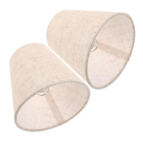 ORFOFE 2 Stück Leinen Lampenschirm Wandlampenschirm Schminktisch Lampenschirm Leinen Trommelschirm Schreibtischlampenschirm Lampenschirme Für Tischlampen Ersatz von ORFOFE