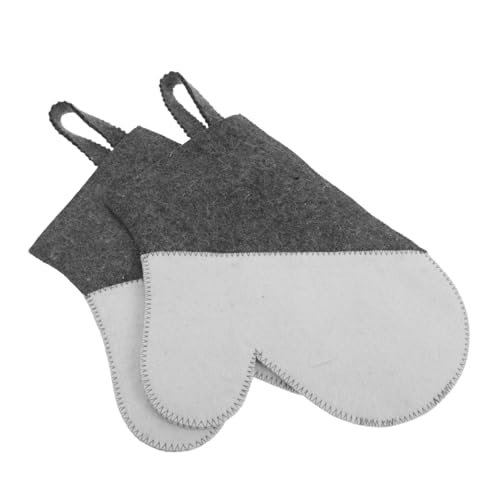 ORFOFE 2 Stück Sauna Handschuhe aus Filz Atmungsaktiv und Hitzeisolierend Große Saunahandschuhe für Erwachsene Komfortabel und Saugfähig für Spa Dampfbad und Wellnessanwendungen von ORFOFE